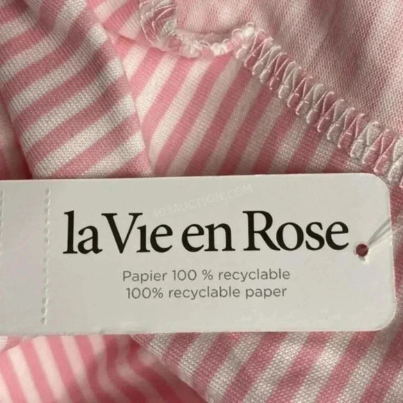 La Vie en Rose Pink Striped Pajama Set - Sizes XS - Picture 7 of 9
